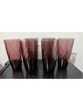 Unbranded Purple Swirl Glass Drinkware Set, One Size